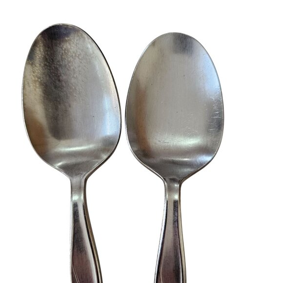 Elden Vintage Flower Serving Spoon Stainless  8.25" Rose Pattern Midcentury Colo - Picture 2 of 8